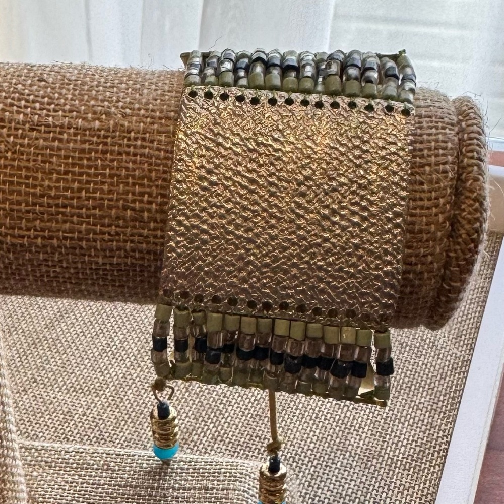 Noonday Collection Gold and Silver Beaded Cuff Bracelet